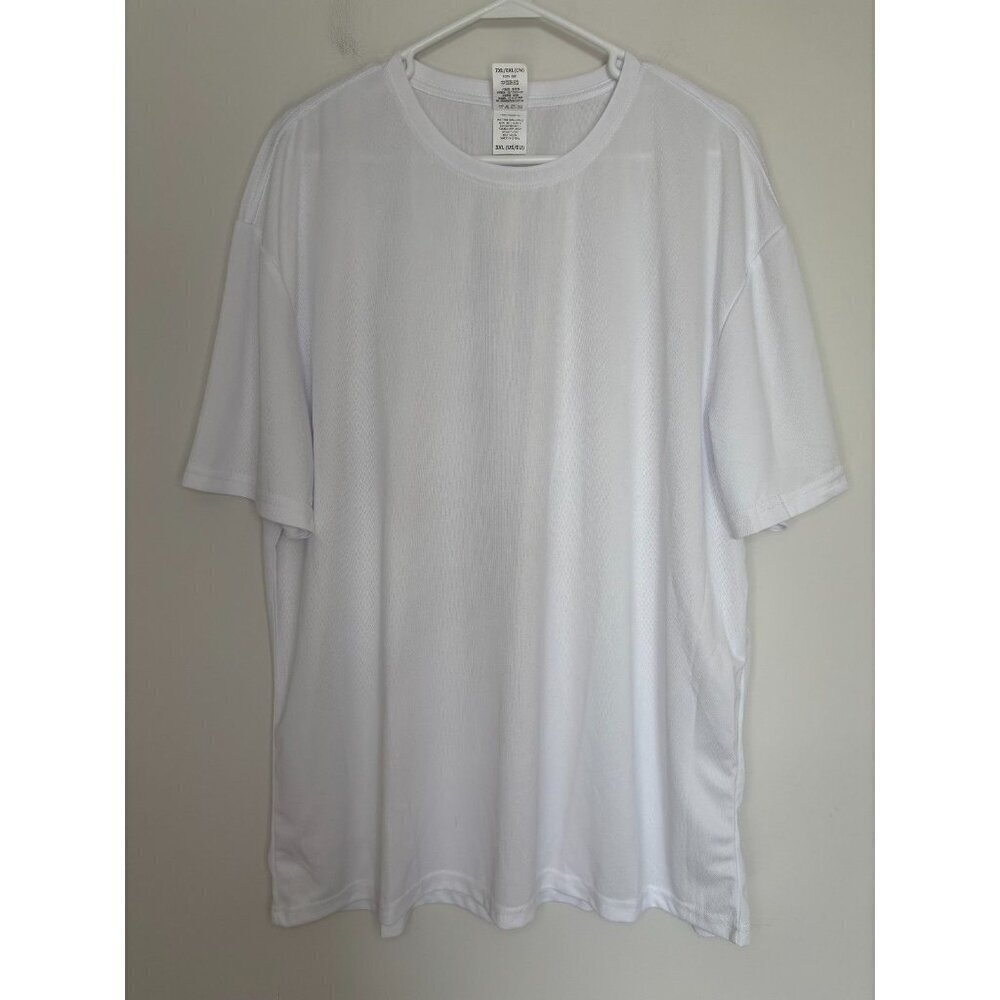 PERFORMANCE SPORTS NEW Short Sleeve Tee Mens 3X White Moisture Wicking Crew Neck